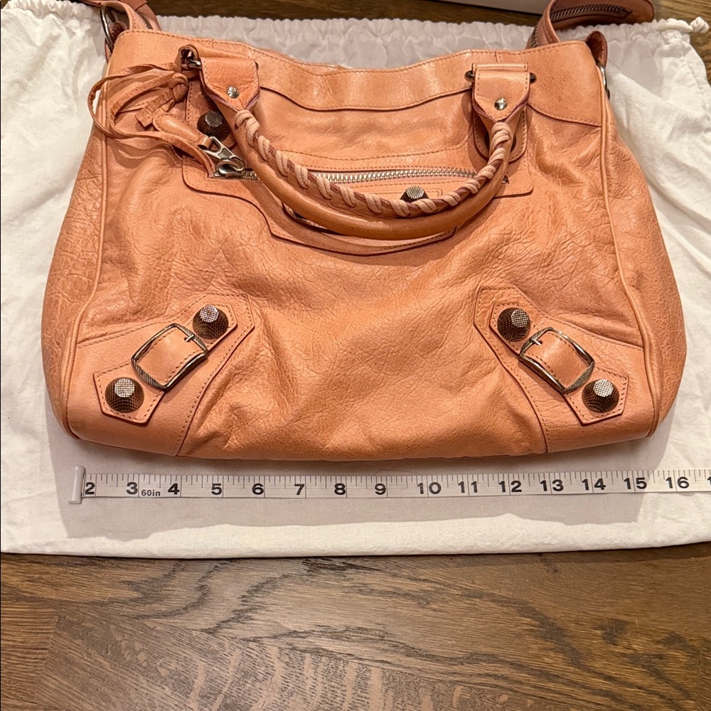 Balenciaga Peach Handbag with Silver Hardware - Picture 13 of 16
